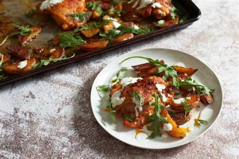sheet-pan-harissa-chicken-thighs-and-potatoes-with image