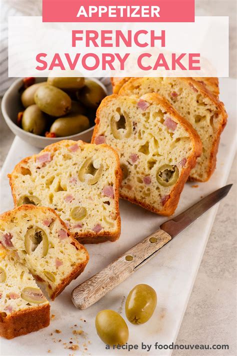 french-savory-cake-with-ham-cheese-and-olives-food image