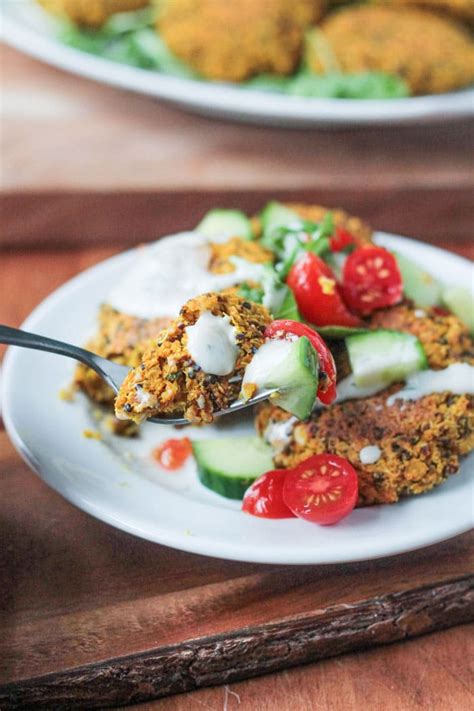 baked-red-lentil-quinoa-fritters-veggie-inspired image