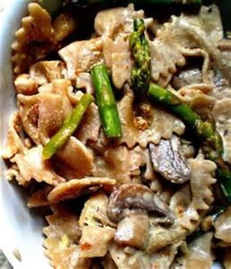creamy-farfalle-pasta-with-asparagus-recipe-vegan image