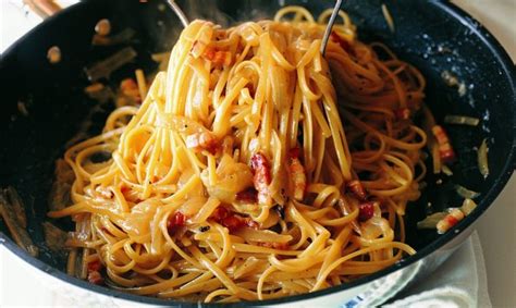 spaghetti-with-egg-onion-and-bacon-lidia-lidias-italy image