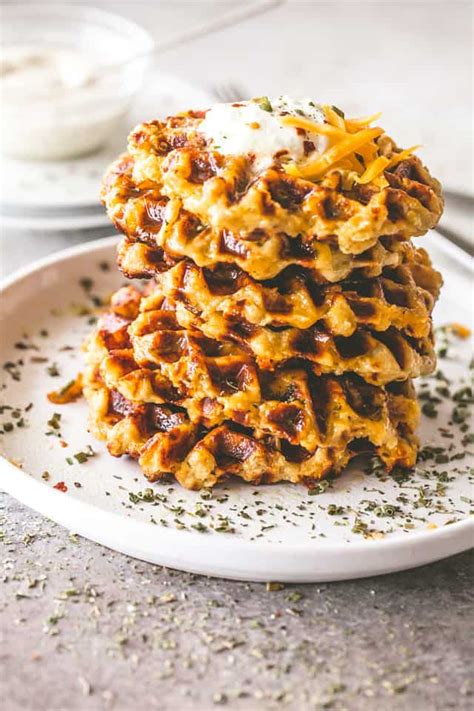 cheesy-potato-waffles-leftover-mashed-potatoes image