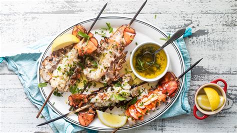 grilled-lobster-tail-kebab-recipe-with-lemon-herb-butter image