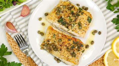 pan-seared-halibut-with-lemon-caper-sauce-healthy image
