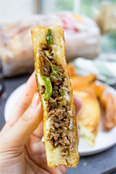 ground-philly-cheesesteak-grilled-cheese image