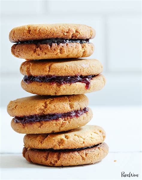 peanut-butter-and-jelly-sandwich-cookies-recipes-purewow image