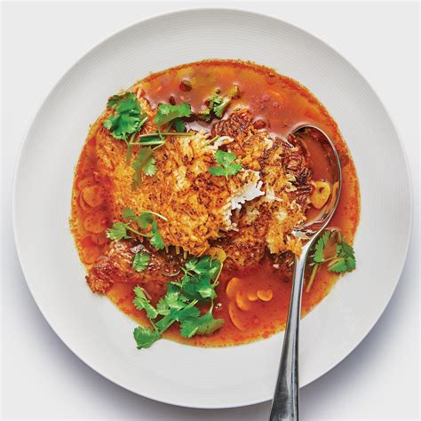 spicy-and-tangy-broth-with-crispy-rice-recipe-bon image