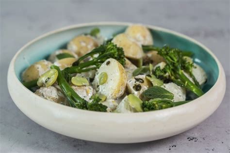 new-potato-broad-bean-broccoli-and-mint-salad image