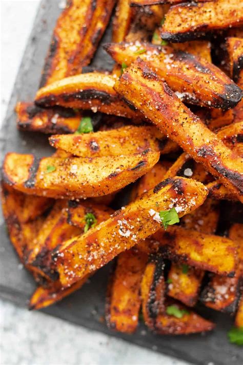 grilled-sweet-potato-fries-eating-by-elaine image