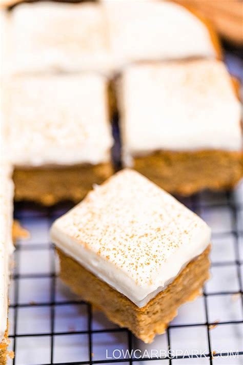 the-best-keto-pumpkin-bars-with-cream-cheese-frosting image