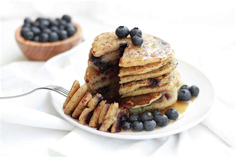 protein-pancakes-with-quinoa-and-blueberries-vegan image