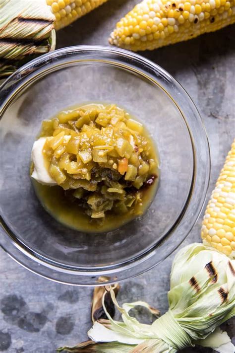 mexican-grilled-corn-with-green-chile-honey-butter-half image