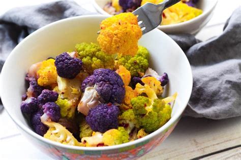 sweet-and-spicy-tri-colored-cauliflower-asian image