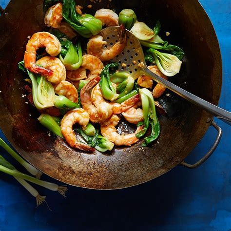spicy-ginger-shrimp-with-baby-bok-choy-recipes-ww image