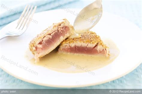 sesame-crusted-ahi-tuna-and-wasabi-beurre-blanc image
