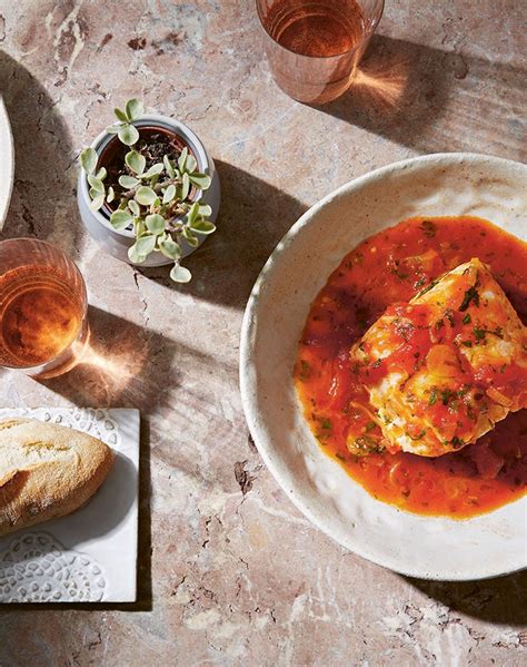 tomato-poached-cod-with-fresh-herbs-recipe-purewow image
