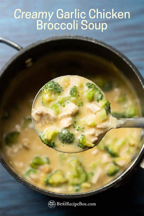 stove-top-creamy-garlic-chicken-broccoli-soup-30 image