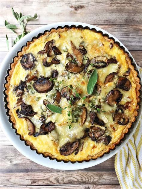 mushroom-and-brie-quiche-my-casual-pantry image