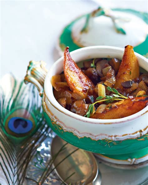 caramelised-pears-and-chestnuts-recipe-delicious-magazine image