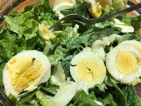 lettuce-salad-with-hard-boiled-eggs-homemade image