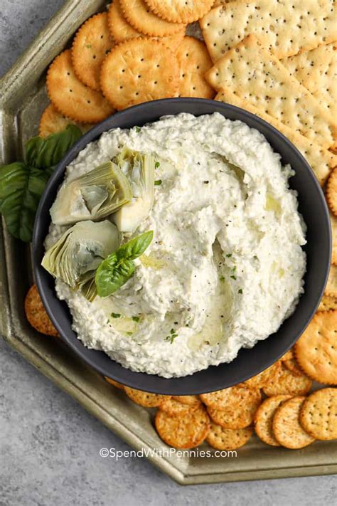 quick-creamy-artichoke-dip-spend-with-pennies image