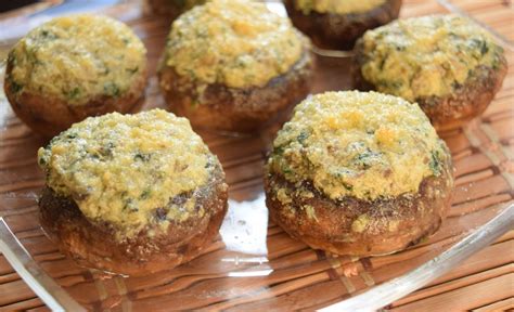 four-cheese-and-spinach-stuffed-mushrooms image