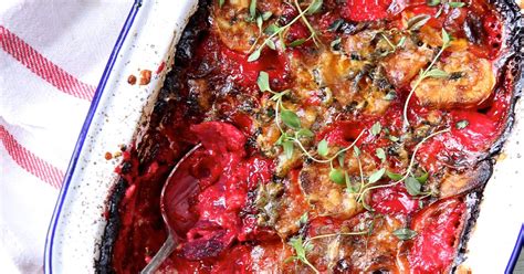 beetroot-and-sweet-potato-gratin-the-happy-foodie image