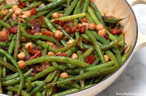 bacon-braised-green-beans-and-chickpeas image