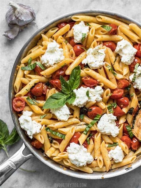 fresh-tomato-basil-pasta-with-ricotta-budget-bytes image