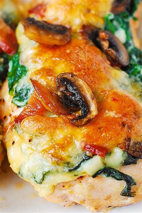 smothered-chicken-with-creamed-spinach-bacon image
