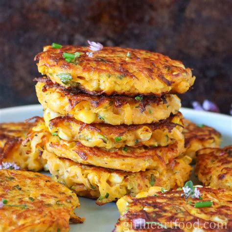 butternut-squash-fritters-with-corn-girl-heart-food image