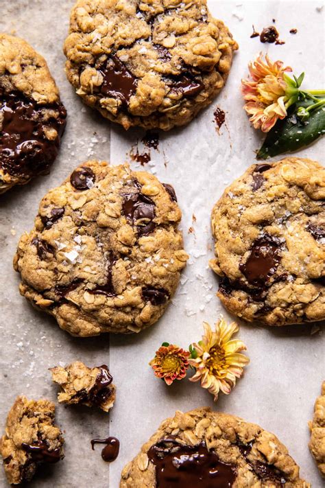 brown-butter-oatmeal-chocolate-chip-cookies-half image