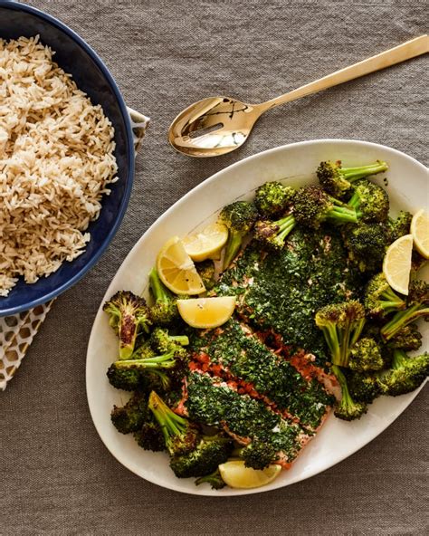 simple-herby-salmon-with-roasted-broccoli-jamie image