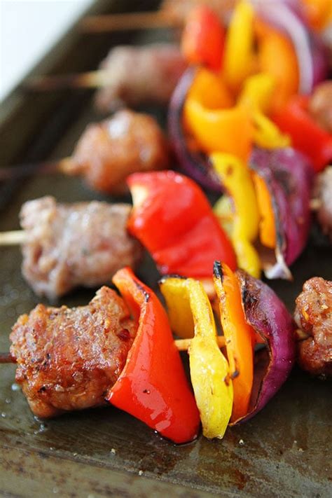 sausage-and-pepper-skewers-recipe-two-peas-their image