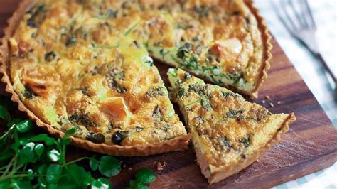 salmon-and-watercress-tart-recipe-bbc-food image