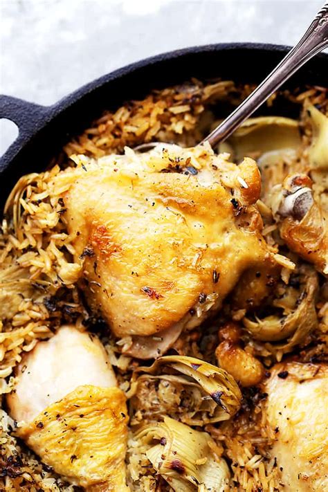 one-pot-chicken-and-rice-with-artichokes-diethood image