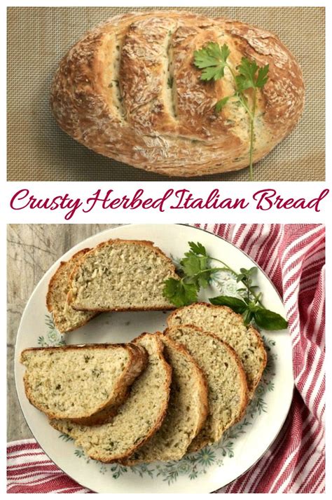 easy-crusty-italian-bread-recipe-with-fresh-herbs image
