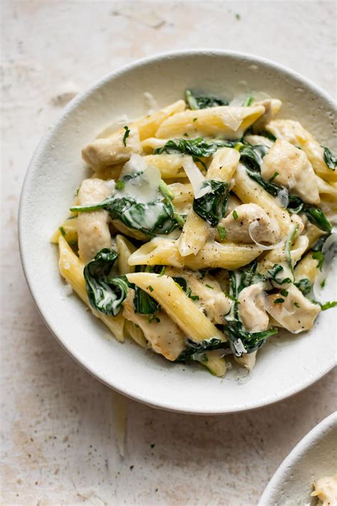 creamy-chicken-spinach-pasta-salt-lavender image