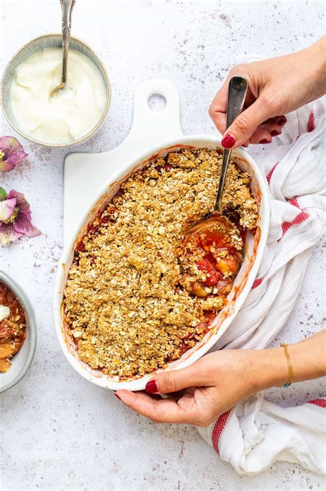 rhubarb-crumble-with-oat-crumble-topping image