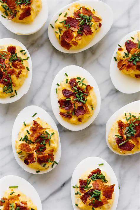 how-to-make-deviled-eggs-with-bacon-downshiftology image