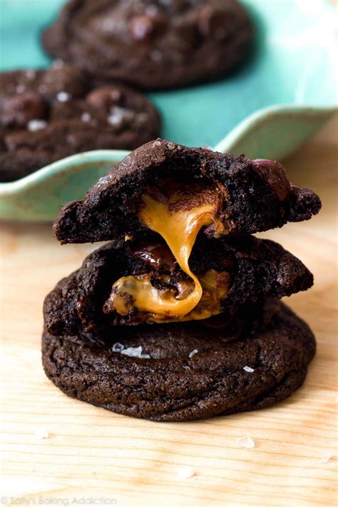 salted-caramel-dark-chocolate-cookies-sallys-baking image