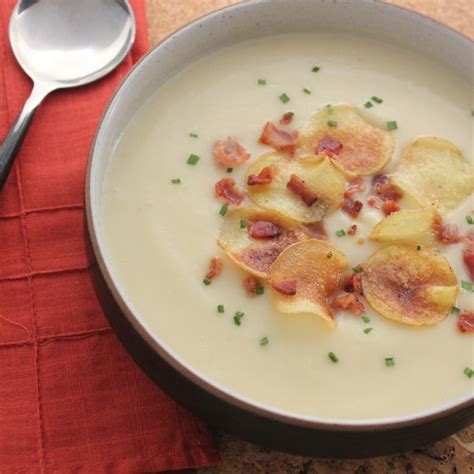 cream-of-parsnip-soup-with-potato-crisps-and-bacon image