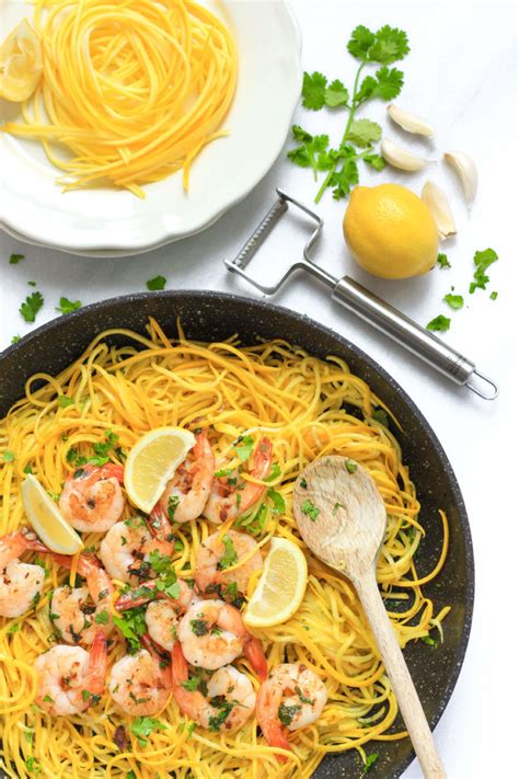 garlic-butter-shrimp-with-yellow-squash-noodles image