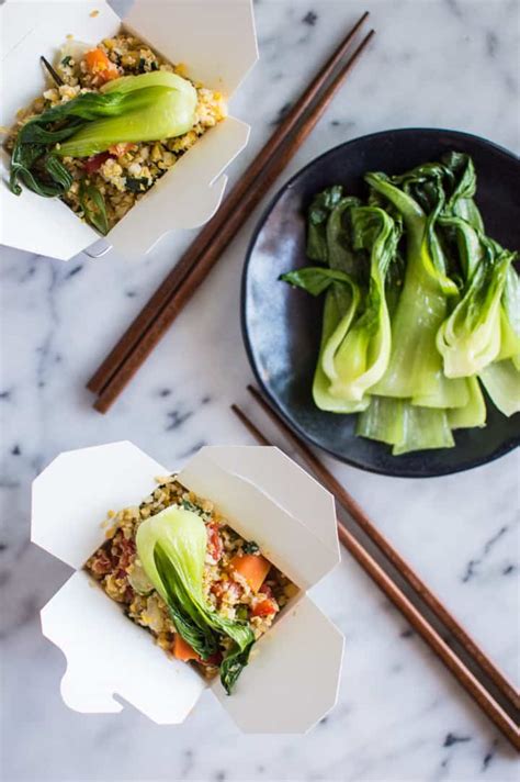 easy-cauliflower-fried-rice-with-baby-bok-choy-healthy-nibbles image