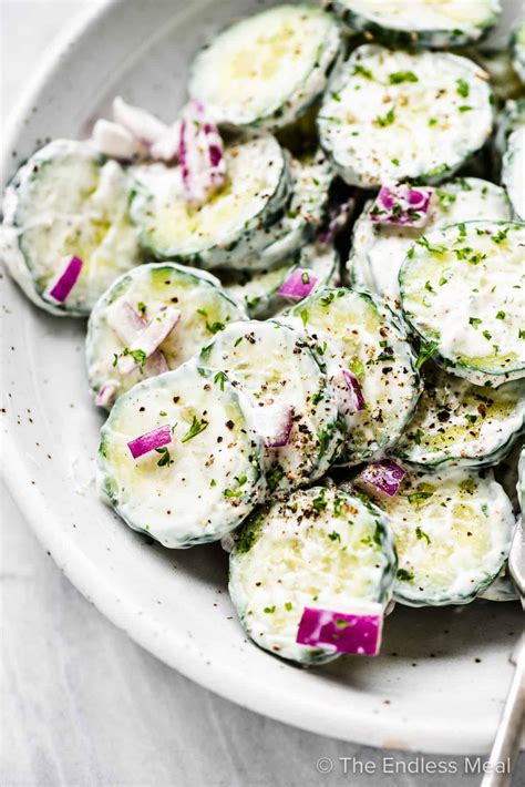 best-creamy-cucumber-salad-recipe-the-endless-meal image