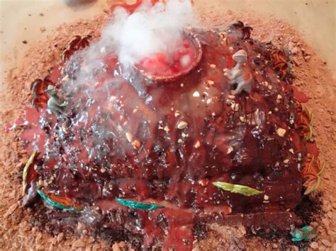 how-to-make-a-volcano-cake-with-smoke-and-flowing image