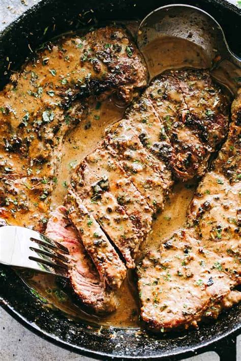 skillet-bourbon-steak-recipe-diethood image