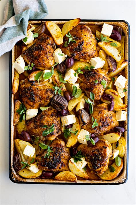 easy-greek-sheet-pan-chicken-with-potatoes-simply image