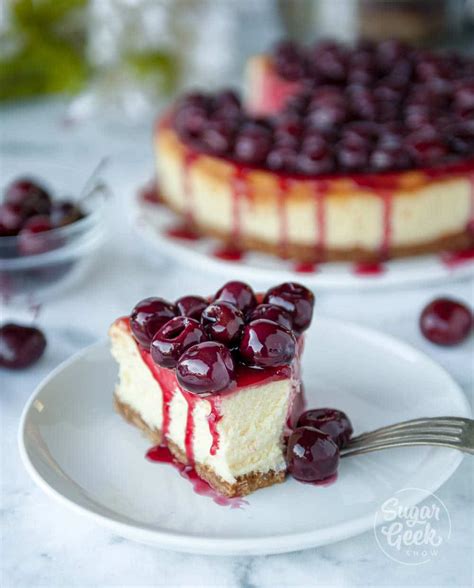 the-best-cherry-cheesecake-recipe-sugar-geek-show image