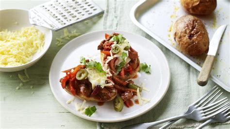 chilli-beef-with-jacket-potatoes-recipe-bbc-food image